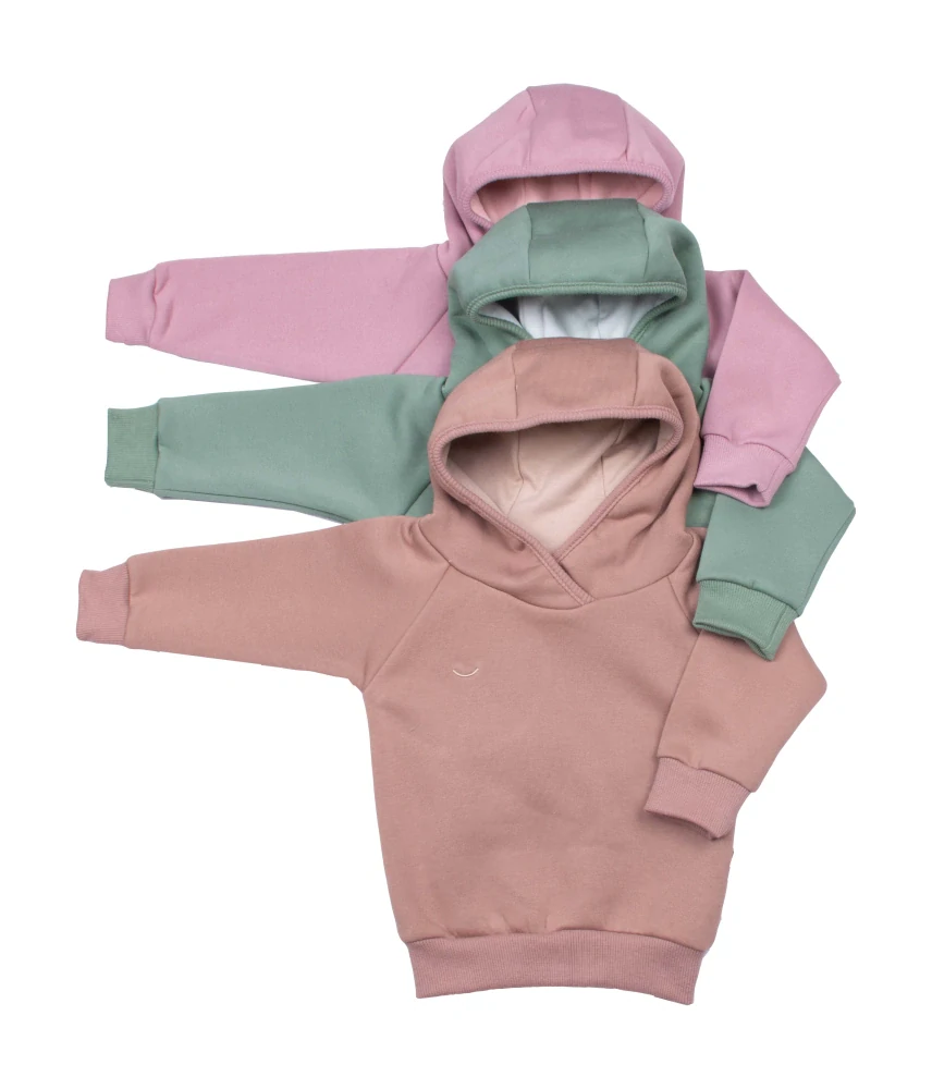 Kojenecká mikina z počesané teplákoviny MKcool s kapucí MK2347 zelená 98