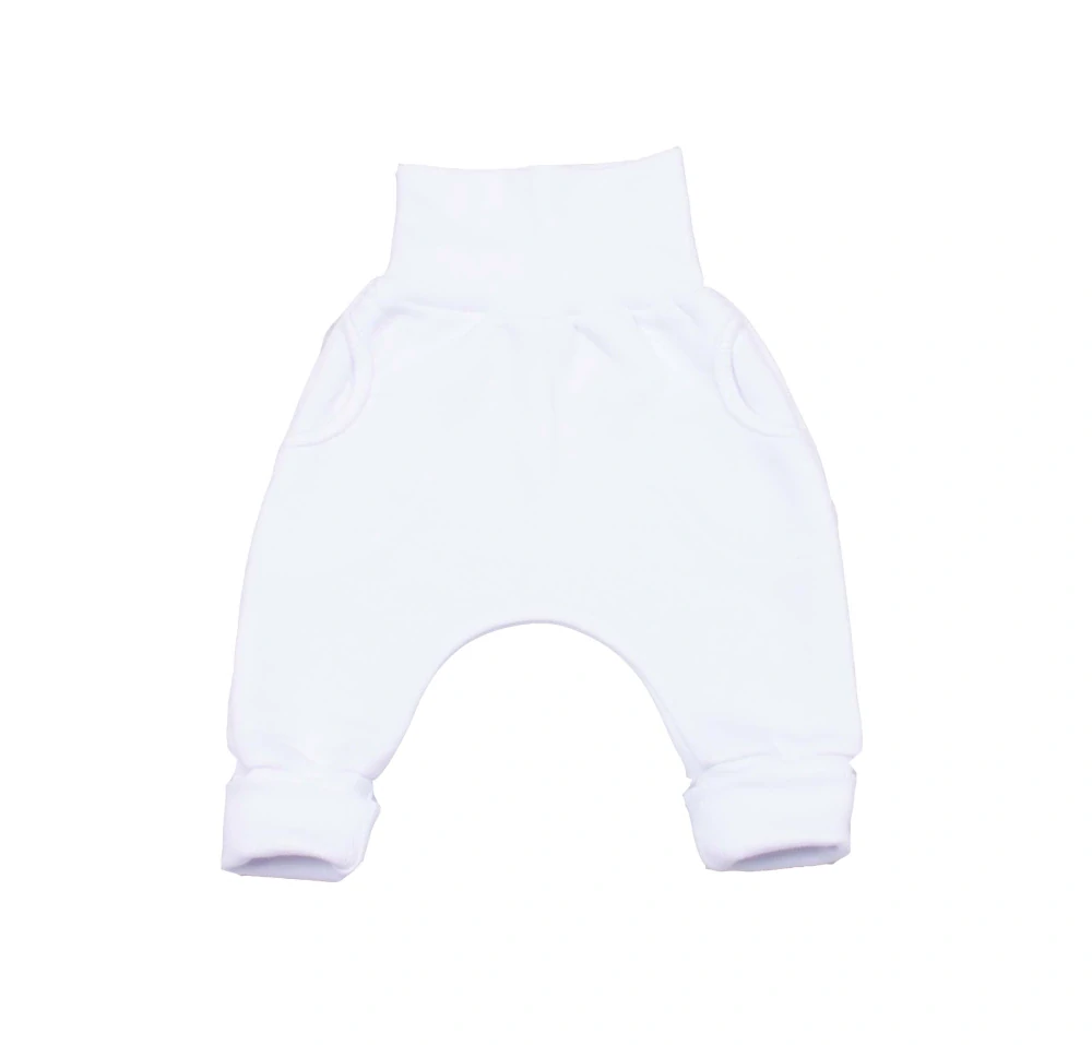 Tepláčky "rostoucí" BAGGY z počesané teplákoviny MKcool MK2338 bílá