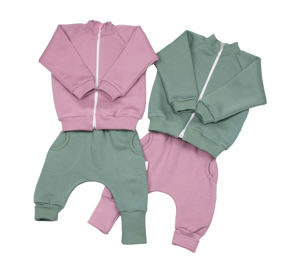 Kojenecká mikina zip z počesané teplákoviny MKcool MK2432 zelená 104