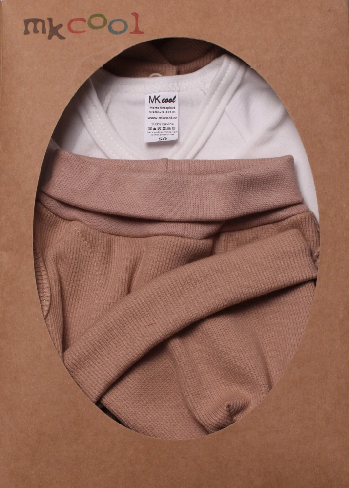 Souprava kojenecká 4-dílná RIB MKcool SK1023 bílo-hnědá