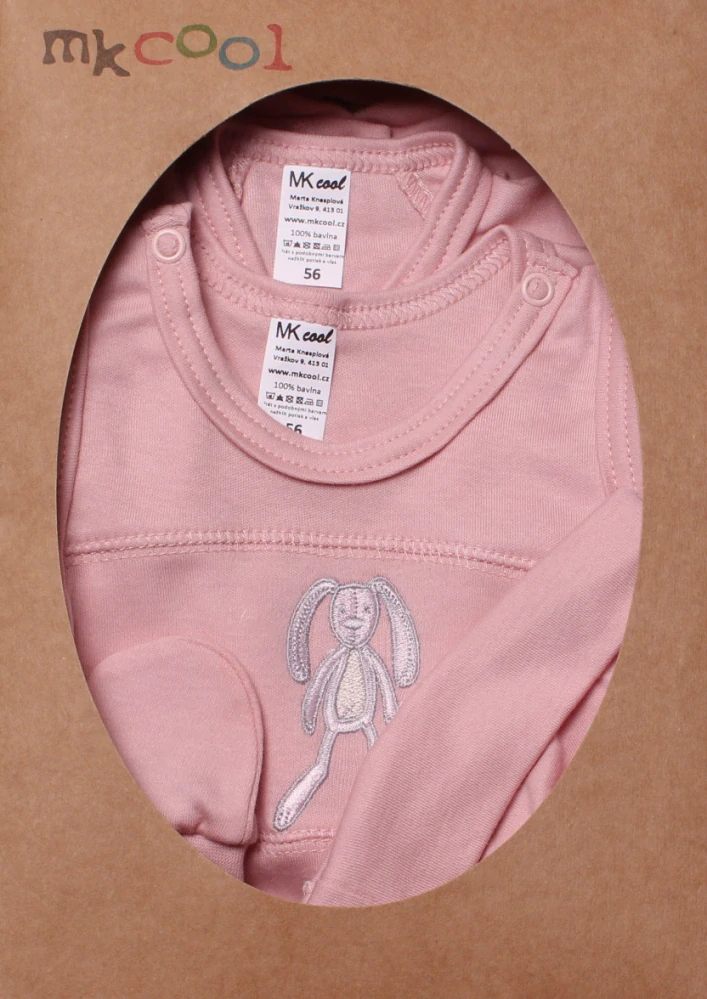 Souprava do porodnice 5-ti dílná "Králíček" MKcool SK0032 starorůžová