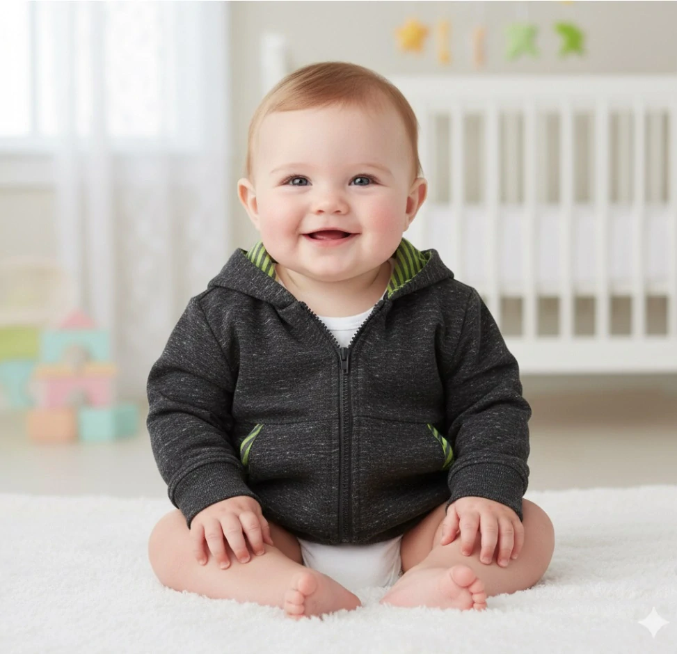 Mikina kojenecká GRAFIT MKcool MK1958 šedá/zelená 80