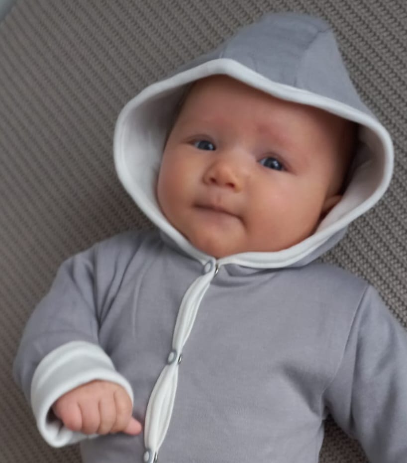 Kabátek oboustranný s kapucí MKcool MK2043 tmavě šedý/vanilka 68