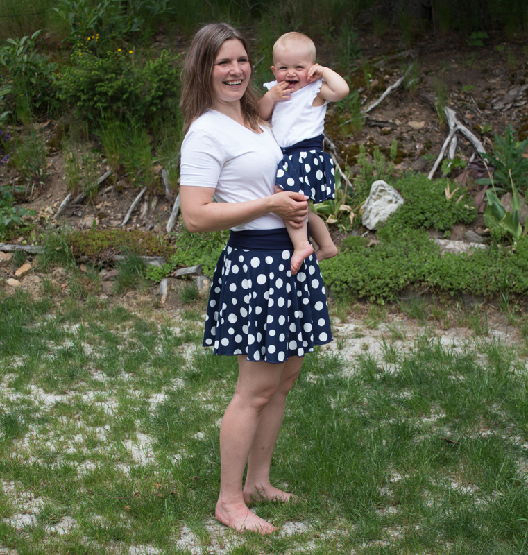 Sukně dívčí MKcool S00015 tmavě modrá/bílý puntík 86