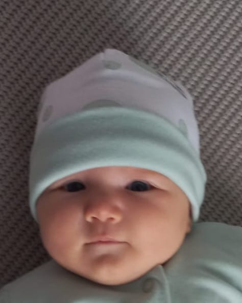 Souprava do porodnice 3-dílná "ZEBRA" MKcool MK2325 bílo-mentolová