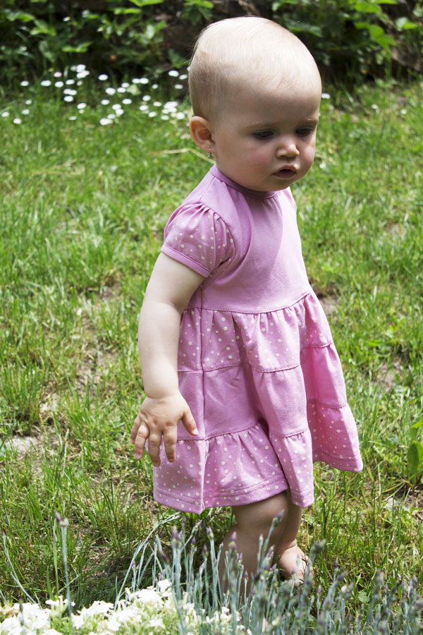 Šaty kojenecké "PUNTÍKY" - 3 kanýrky MKcool MK2217 - růžové