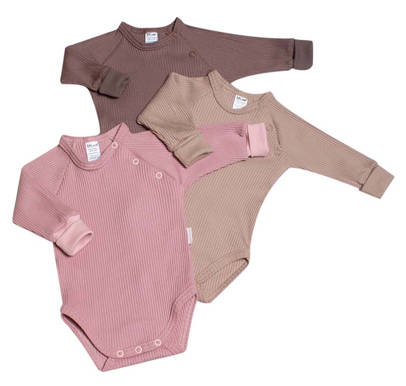 Body kojenecké rostoucí "RIB" MK2342 latté