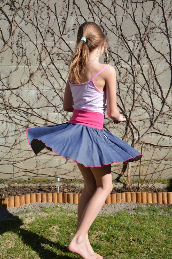 Sukně dívčí MKcool S00005 - modrý denim 92