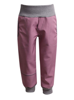 Softshellové kalhoty s pružným pasem s fleecem MKcool K00023 starorůžové/šedé