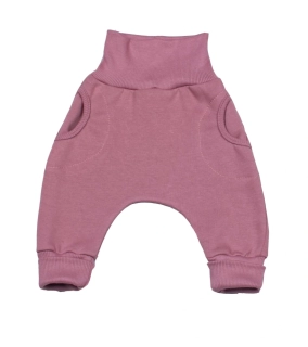 Tepláčky "rostoucí" BAGGY z počesané teplákoviny MKcool MK2338 růžová