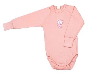 Body kojenecké "Medvěd" rostoucí MKcool MK0232 starorůžová