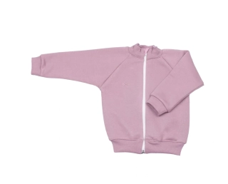 Kojenecká mikina zip z počesané teplákoviny MKcool MK2432 starorůžová