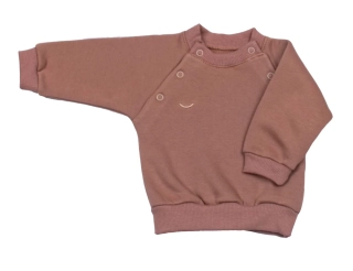 Kojenecká mikina druky z počesané teplákoviny MKcool MK2340 hnědá