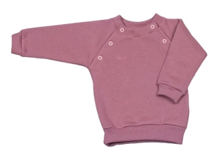 Kojenecká mikina druky z počesané teplákoviny MKcool MK2340 starorůžová