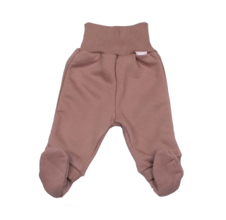 Teplákové polodupačky počesané s ťapkami MKcool MK2434 hnědé