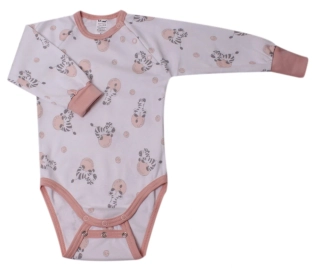 Body kojenecké roustoucí "Zebra" KB2085 bílo-pudrové