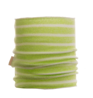 Nákrčník/tunel velký 21x32 MKcool KN0105 - svetrovina pruhy zelený/bílý