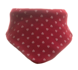 Nákrčník kojenecký UNI MKcool KN0003 srdíčka červená/bílá