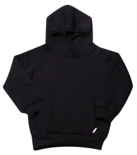 Dětská mikina z počesané teplákoviny MKcool s kapucí KM0081 černá