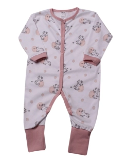 Overal kojenecký na spaní rostoucí Zebry MKcool KO2049 bílo-pudrový