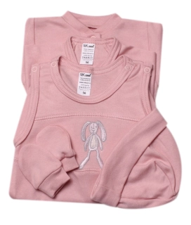 Souprava do porodnice 5-ti dílná "Králíček" MKcool SK0032 starorůžová