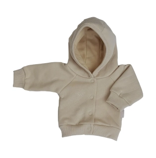 Kabátek Bomber s kapucí počesaný MKcool 2507 béžový