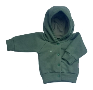 Kabátek Bomber s kapucí počesaný MKcool 2507 zelený