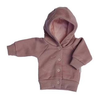 Kabátek Bomber s kapucí počesaný MKcool 2507 starorůžový