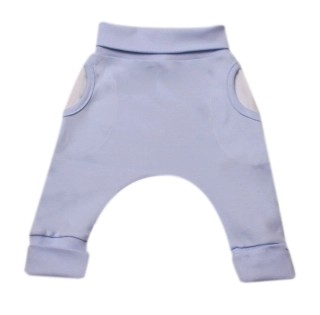 Polodupačky baggy rostoucí bavlněné s kapsičkami MKcool KT0206 bleděmodré