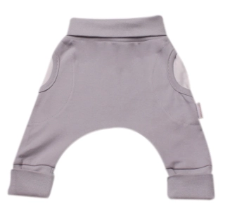 Polodupačky baggy rostoucí bavlněné s kapsičkami MKcool KT0207 světle šedé