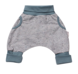 Polodupačky baggy rostoucí bavlněné s kapsičkami MKcool KT0210 zelený melír