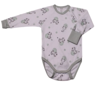Body kojenecké roustoucí "Zebra" KB2140 bílo-mentolové