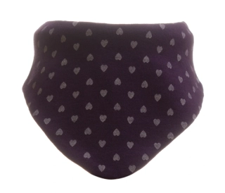 Nákrčník kojenecký UNI MKcool KN0003 srdíčka fialová/bílá