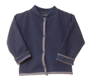 Kabátek oboustranný "JEANS" MKcool MK2011 modrá denim/modro-šedý pruh